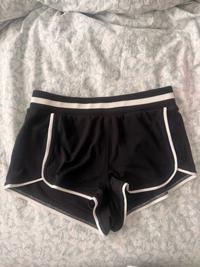 FP Movement by Free People Black Athletic Shorts with White Trim